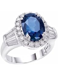 18K White Gold Sapphire and Diamond Ring -- LIFETIME WARRANTY