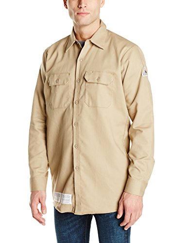 Bulwark Flame Resistant 7 oz Cotton/Nylon Excel FR ComforTouch Work Shirt with Sleeve Vents, Lined Cuff
