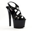 7 Inch Sexy Platform Shoes Womens Slingback Shoes Criss-Cross Sandal Shoes White / White