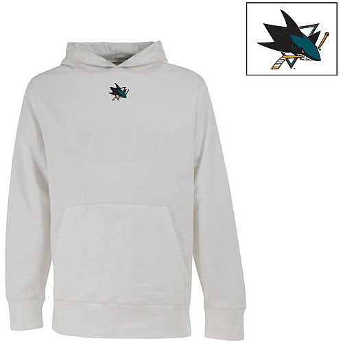 Antigua Men's NHL San Jose Sharks Impact Desert Dry Short Sleeve Polo, White, X-Large