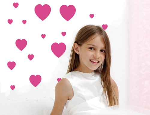 FunToSee Mini Wall Art Decals, Love Hearts