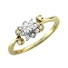 14k Two-Tone Gold Diamond Floral Wedding Engagement Ring / Band, Size 7 (HI, SI-I, 0.20 carat)