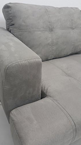 2 Piece Grey Microfiber Sofa and Loveseat Living Room Set (Grey)
