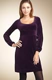 New Juicy Couture Velour Scoop Neck Dress DRESSAGE (Purple)