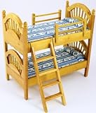 Dolls House 1/12 Scale/ Bedroom Pine Bunk Beds/ New