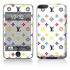 WHITE MONOGRAM Style Design Apple iPod Touch 2G 3G 2nd 3rd Generation 8GB 16GB 32GB Vinyl Skin Decal Cover Sticker Protector (Matte Finish)+ Free Screen Protector