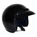 Scooterpartsdepot Motorcycle 3/4 Open Face Helmet Snap On Visor Street Cafe Racer Dot - Glossy Black (Large) RS.5649.00