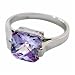 Sterling Silver Checker Board pattern lavender Cubic Zirconia (CZ) Ring