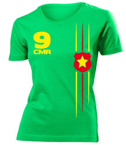 KAMERUN FUSSBALL WM 2014 FANSHIRT 3303(F-Kellygrün) Gr. L