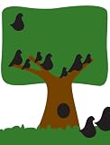Wallcandy Arts Chalkboard Tree, Grass & Birds - 1 Kit