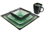 Kon Tiki Green Collection 4 - Square Appetizer Plates by Caldo-Freddo�