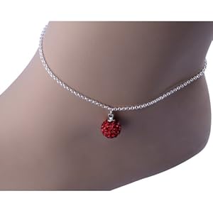 Kadima Swarovski Elements Crystal Disco Ball 10mm Bracelet,Bracelet Length 8.5 Inches,Lt.Siam