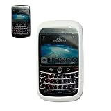 New Fashionable Perfect Fit Soft Silicon Gel Protector Skin Cover (Faceplate/Snap On) Rubber Cell Phone Case with Screen Protector for RIM Blackberry Bold 9700 / Onyx 9020 AT&T,T-Mobile - White