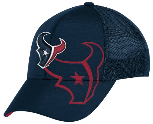 NFL Men's Houston Texans End Zone Structured Flex Hat - Tw86Z (Navy, Large/X-Large)