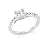 3/4 ct. Princess Cut Diamond Solitaire Engagement Ring in 14k White Gold - Free Resize