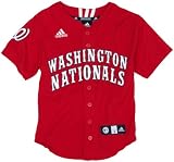 MLB Boys' Washington Nationals Screen Print Baseball Jersey, Red, Medium