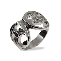 Comedy and Tragedy Sterling Silver Theatre Ring