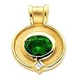14K Yellow Gold Chrome Tourmaline and Diamond Pendant