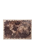 J-LINE Panel Decorativo WorldMap Marrón