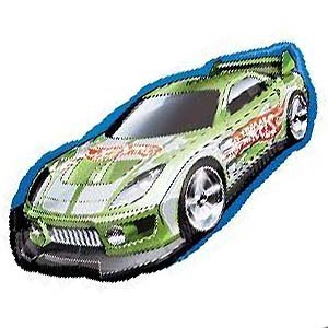 36 Inch Large Shape Hot Wheels Green Racer Balloon - Each