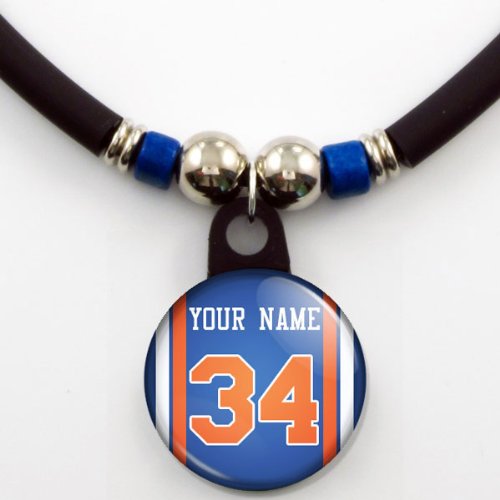 New York Knicks Basketball Jersey Necklace Personalized with Your Name and Number