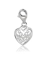 Sterling Silver clip-on heart charm