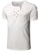 NITAGUT Men's Short Sleeve Cut Out Zipper Shirt, Large/Chest 39-41, 01White