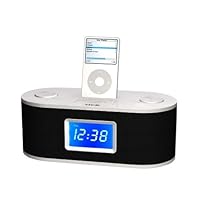 Ottavo OT1010 Speaker Docking Station with Alarm Clock for All Generation iPods and iPod Touch - White