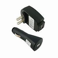 Skque USB Black Rapid Car Charger +USB Black Home Travel Charger for Apple Ipod Touch Itouch 8Gb 16GB 32Gb 2G 2nd Generation