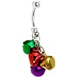 Handcrafted Holiday Color Jingle Bells Belly Ring