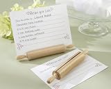 “Recipe for Love” Wooden Rolling Pin Place Card/Recipe-Card Holder  – Baby Shower Gifts & Wedding Favors