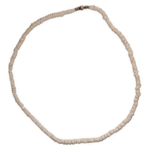 18 Inch Pure White Surfer Puka Shell Necklace