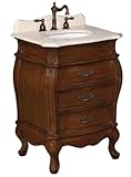 Belle Foret 80069R Petite Single Basin Bathroom Vanity, Aged Walnut