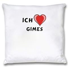 Wei�er Kopfkissenbezug mit Ich liebe Gimes