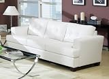 Acme 15095B Diamond Bonded Leather Sofa with Wood Leg, White