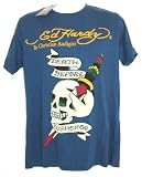 Ed Hardy - Ed Hardy Men's Short Sleeve Tee Shirt - Death Before Dishonor (Midnight Blue)