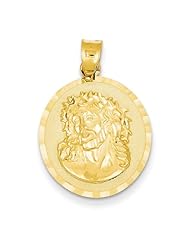 14k Yellow Gold D/C Head of Jesus Medal Pendant. Metal Wt- 3.33g