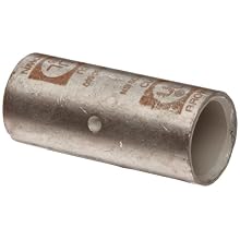 Morris Products 94436 Short Barrel Compression Splice, Copper, 500mcm Wire Range, Brown Color Code