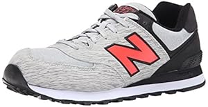 New Balance Men's ML574 Sweatshirt Pack Running Shoe, Grey/Black/Orange, 9 D US