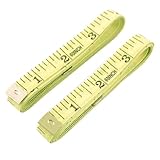 uxcell ルーラーメジャーテープ　1.5M　イエロー　テーラー　お針子　2本
