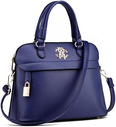 Yapping Zipper Style Women Shoulder Bag PU Leather(dark blue)
