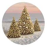 Set of 4 Absorbent Coasters - Christmas Trees On Beach by Thirstycoasters