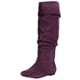 Steve Madden Women's Bonanza Tall Shafted Flat Boot,Purple Suede,9 M US