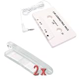 GTMax 2 X Clear Durable Silicone Dock Plug + White Car Stereo Audio Cassette Tape Adapter for Verizon CMDA & AT&T GSM Apple Iphone 4G , Ipod Touch iTouch 4G 4th , Apple Ipod Classic 160GB 120GB 80GB