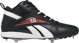 Reebok Men's Vero Trade Metal Mid Baseball Cleat,Black/White/Grey,13 M
