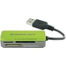 IOGEAR 12-in-1 USB 2.0 Pocket Flash Memory Card Reader/Writer GFR209 (Green)