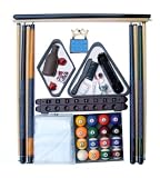 Billiard Pool Table Accessory Kit W/ Antique Style Ball Set Mahogany Finish