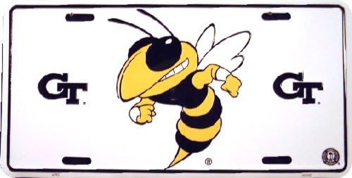 Georgia Tech (Buzz logo) embossed metal auto tag