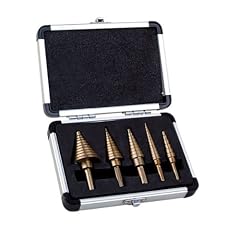 See more detail about Neiko 10197A 5-Piece Step Drill Bit Set with Metal Case, SAE