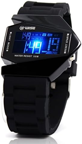 LED Display Watch Colorful Light Digital Sport Water-proof Military Stealth Fighter Style Wrist Watches